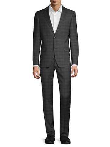 Tommy Hilfiger Standard-fit Plaid Wool-blend Suit