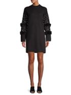 Allison New York Faux Pearl-embellished Faux Fur Sweater Dress