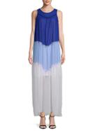 Design History Colorblock Angle Tiered Maxi Dress