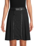 Karl Lagerfeld Paris Button-front Pleated Skirt