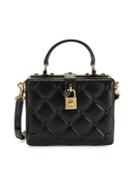Dolce & Gabbana Diamond-quilted Leather Top Handle Box Bag