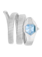 Just Cavalli Logo Stainless Steel Wrap Cuff Watch