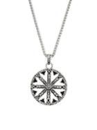 Jean Claude Stainless Steel & Beaded Wheel Of Karma Pendant Necklace
