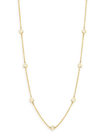 Diana M Jewels 14k Yellow Gold & 0.70 Tcw Diamond Station Necklace