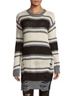 Solutions Striped Long Sleeve Tunic Dress