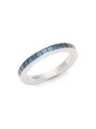Effy 14k White Gold & Blue Diamond Band Ring