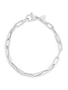 Chloe & Madison Rhodium-plated Sterling Silver Paperclip Chain Bracelet