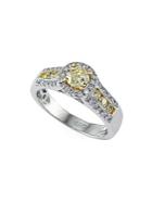 Effy Diamond & 14k White & Yellow Gold Ring
