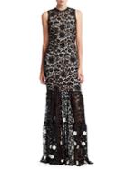 Theia Sleeveless Lace Gown