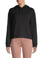 Marc New York By Andrew Marc Performance Embellished Cropped Hoodie