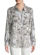 Karl Lagerfeld Paris French Streets Roll-sleeve Button-down Shirt