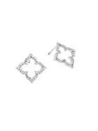 Saks Fifth Avenue Diamond & 14k White Gold Clover Stud Earrings