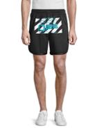 Off-white Logo Stripe Athletic Shorts