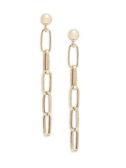 Saks Fifth Avenue 14k Yellow Gold Paperclip Dangle Earrings
