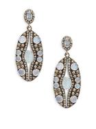Bavna Champagne Diamond & Moonstone Drop Earrings