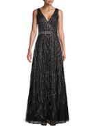 Basix Black Label Art Deco Sequin Gown