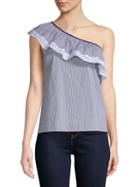 Saks Fifth Avenue Cotton-blend Striped One Shoulder Top