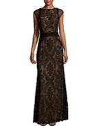 Tadashi Shoji Cap Sleeves Cord Gown