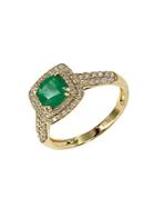 Effy Emerald Envy 14k Yellow Gold Emerald And Diamond Ring