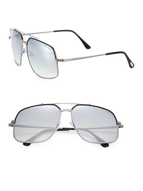Tom Ford Ronnie 60mm Square Metal Sunglasses