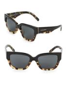 Burberry 55mm Tortoiseshell Rectangular Sunglasses