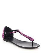 Giuseppe Zanotti Crystal-studded Suede Thong Sandals