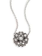 Kc Designs Diamond & 14k White Gold Flower Pendant Necklace