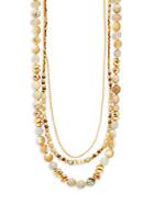 Chan Luu Agate And Sterling Silver Multi-strand Necklace