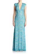 Jovani Crystal-embellished Lace Gown