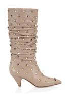 Valentino Ruched Leather Rockstud Boots