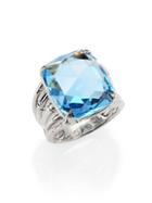 John Hardy Bamboo Sky Blue Topaz & Sterling Silver Octagon Five-row Ring
