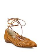 Michael Kors Collection Kallie Woven Leather Lace-up Flats