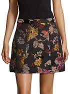 Alice + Olivia Loran Embroidered A-line Skirt