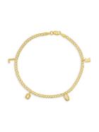 Saks Fifth Avenue 14k Yellow Gold Curb Chain Love Charm Bracelet