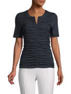 Akris Punto Ruched Short-sleeve Top