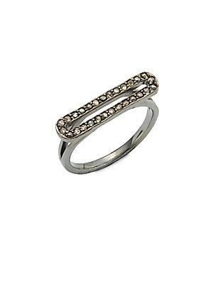 Bavna Champagne Diamond And Sterling Silver Ring
