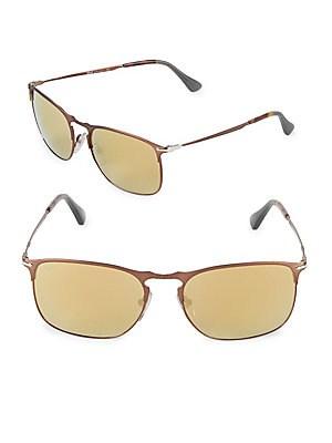 Persol 52mm Square Mirrored Sunglasses