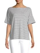 Vince Striped Boatneck Cotton Tee