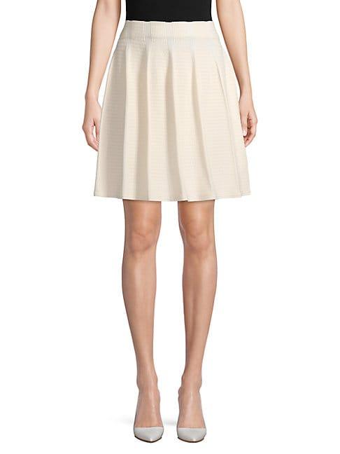 Saks Fifth Avenue Pleated Cotton Blend Skirt