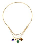 Diane Von Furstenberg Mixed Reconstituted Stone Goldplated Collar Necklace