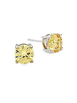 Lafonn Canary Crystal And Sterling Silver Stud Earrings