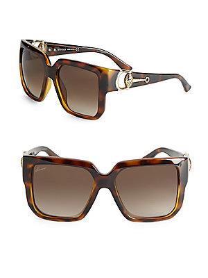 Gucci 56mm Square Tortoiseshell Sunglasses