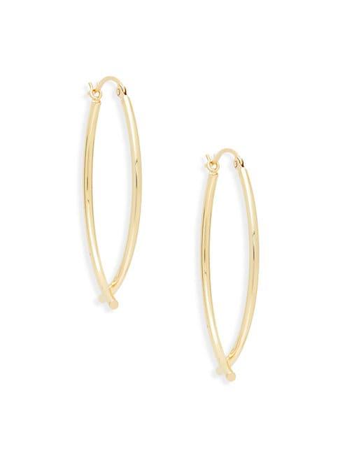 Saks Fifth Avenue 14k Gold Criss-cross Hoop Earrings