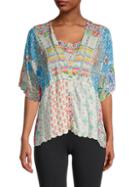 Johnny Was Amber Mixed-print Top
