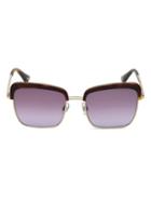Web 55mm Violet & Havana Square Sunglasses