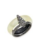 Alexis Bittar Lucite & Swarovski Crystal Movable Band Ring