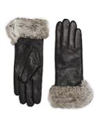 Saks Fifth Avenue Fur-trimmed Leather Gloves