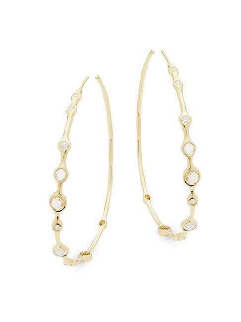 Ippolita Glamazon 18k Yellow Gold & Diamond Hoop Earrings