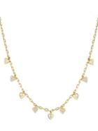 Chloe & Madison 14k Yellow Gold Vermeil & Cubic Zirconia Heart Charm Station Necklace