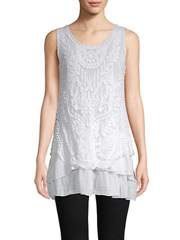 Tempo, Paris Embroidered Layered Tank Top